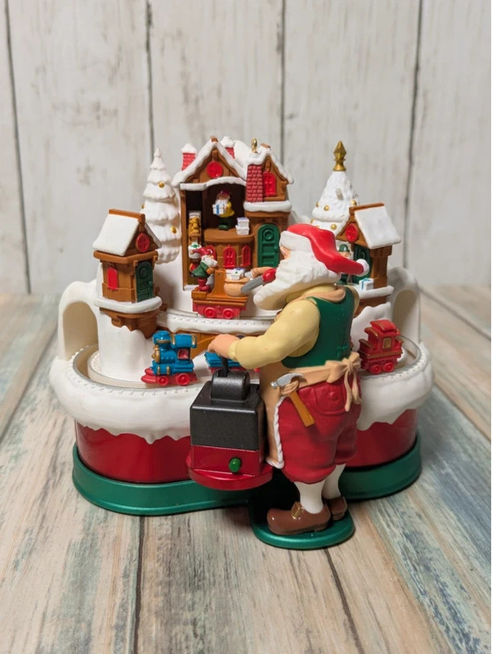 2018 Hallmark Santa's Magic Train Christmas Ornament Light Sound Motion